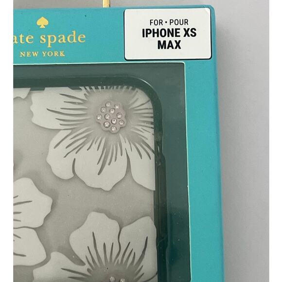 Kate Spade NY Case for iPhone XS Max Hollyhock Flowers Gems - Picture 2 of 6